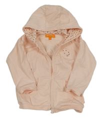 Svetloružová prepínaci mikina s nápisom a kapucňou