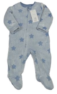 Nové - Světlemodrý chlupatý overal s hvězdami F&F
