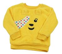 Horčicová chlpatá mikina s Pudseym George