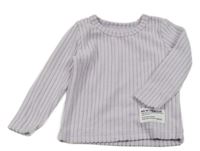 Lila žebrované úpletové triko s nášivkou