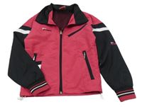 Malinovo-čierna šušťáková športová bunda