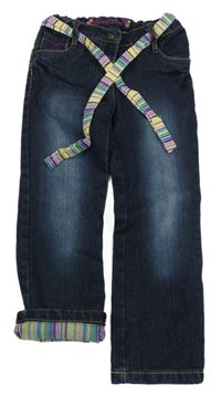 Tmavomodré podšité rifle s opaskom Lupilu