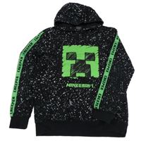 Čierna skvrnitá mikina s Minecraft a kapucňou George