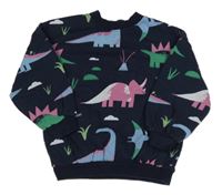 Tmavomodrá mikina s dinosaurami George