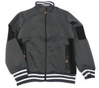 Tmavošedo-čierna kockovaná prepínaci mikina