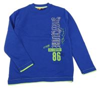 Modrá mikina s nápisom a číslom Staccato