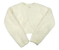 Smotanové trblietavé chlpaté svetrové bolerko Next