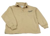 Hnědá polo mikina s nápisem Zara