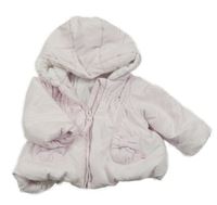 Světlerůžová šusťáková zateplená bunda s kapucí Mothercare