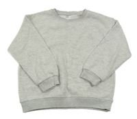 Svetlosivá melírovaná mikina s výšivkou Zara