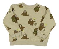 Béžová prešívaná mikina s medveďmi C&A