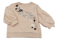 Ružová mikina s hvězdami z kamínků Topolino