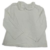 Bílé triko s límečkem s madeirou C&A