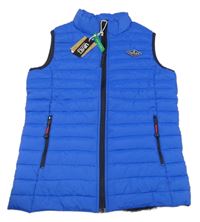 Nové - Modrá prošívaná šusťáková zateplená vesta Joules