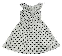 Biele ľahké šaty so srdiečkami a volánem H&M