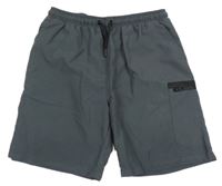 Tmavosivé plážové kraťasy s vreckom Primark