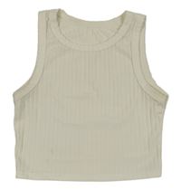 Smotanový rebrovaný crop top