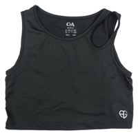 Čierny športový crop top s prestrihom C&A