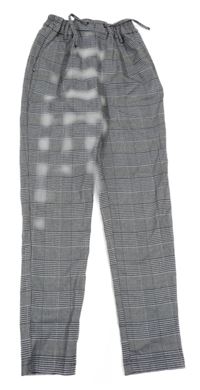 Čierno-biele kockované chino nohavice Kids Only