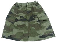 Khaki army plátenná sukňa s vreckami Denim Co.