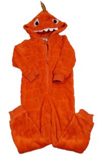 Červená plyšová kombinéza s ostny a kapucí - drak F&F