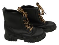 Nové - černé koženkové kotníkové boty vel. 35