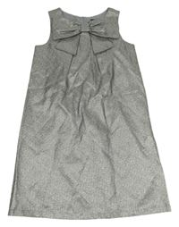 Sivo-strieborné šaty s mašlou Next