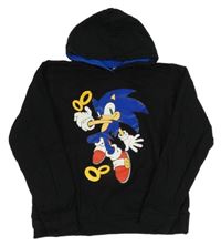 Čierna mikina so Sonicem a kapucňou