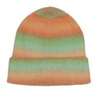 Oranžovo-zelená pletená čepice 