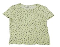 Zelené kvetované crop tričko H&M