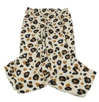 Smetanovo-hnědo-černé leopardí pyžamové kalhoty Next