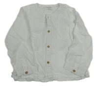 Biela ľanová košeľa s vreckom