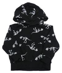 Čierna mikina s dinosaurami a kapucňou H&M