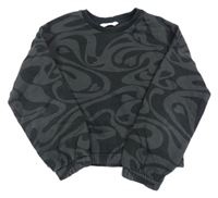 Čierno-sivá vzorovaná crop mikina M&S