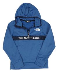 Modrá sportovní funkční mikina s logem a kapucí The North Face