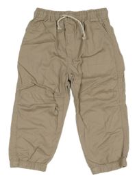 Béžové plátenné cuff nohavice H&M