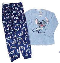 Nové - modré huňaté/plyšové pyžamo se Stitchem Primark