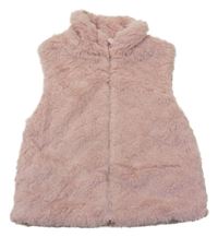 Svetloružová kožušinová podšitá vesta Primark