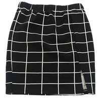 Čierno-smotanová kockovaná sukňa Shein