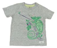 Sivé melírované tričko s chameleonem Joules