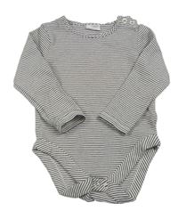 Bílo-tmavomodré pruhované žebrované body F&F