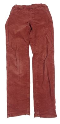 Tehlové elastické manšestráky H&M