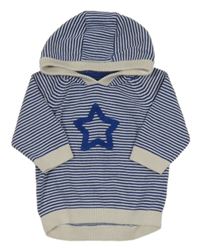 Modro-biely pruhovaný sveter s hviezdou a kapucňou zn. Next