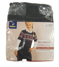 Nové - Tmavomodro-růžové svetrové šaty s norským vzorem Tchibo