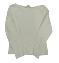 Bílé žebrované crop triko H&M