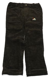 Hnedé manšestráky s medvedíkom