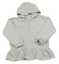 Světlešedá melírovaná propínací mikina s kapucí Matalan