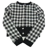 Čierno-biely kockovaný crop prepínaci sveter River Island