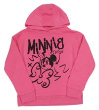 Neonově růžová mikina s Minnie a kapucí Primark
