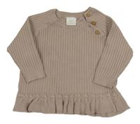 Béžový rebrovaný úpletový sveter Next